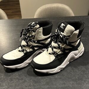 Sorel Black and White High-Top Boots